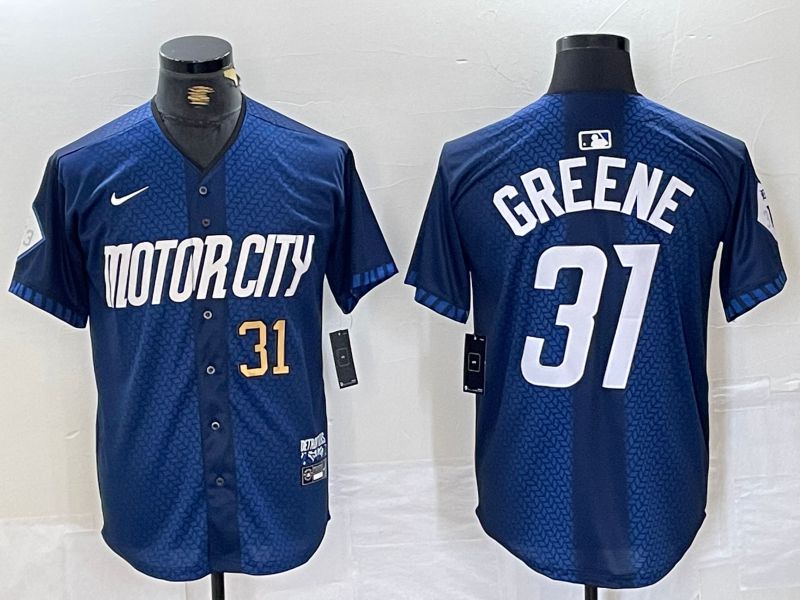Men Detroit Tigers #31 Greene Blue City Edition Nike 2024 MLB Jersey style 3->detroit tigers->MLB Jersey